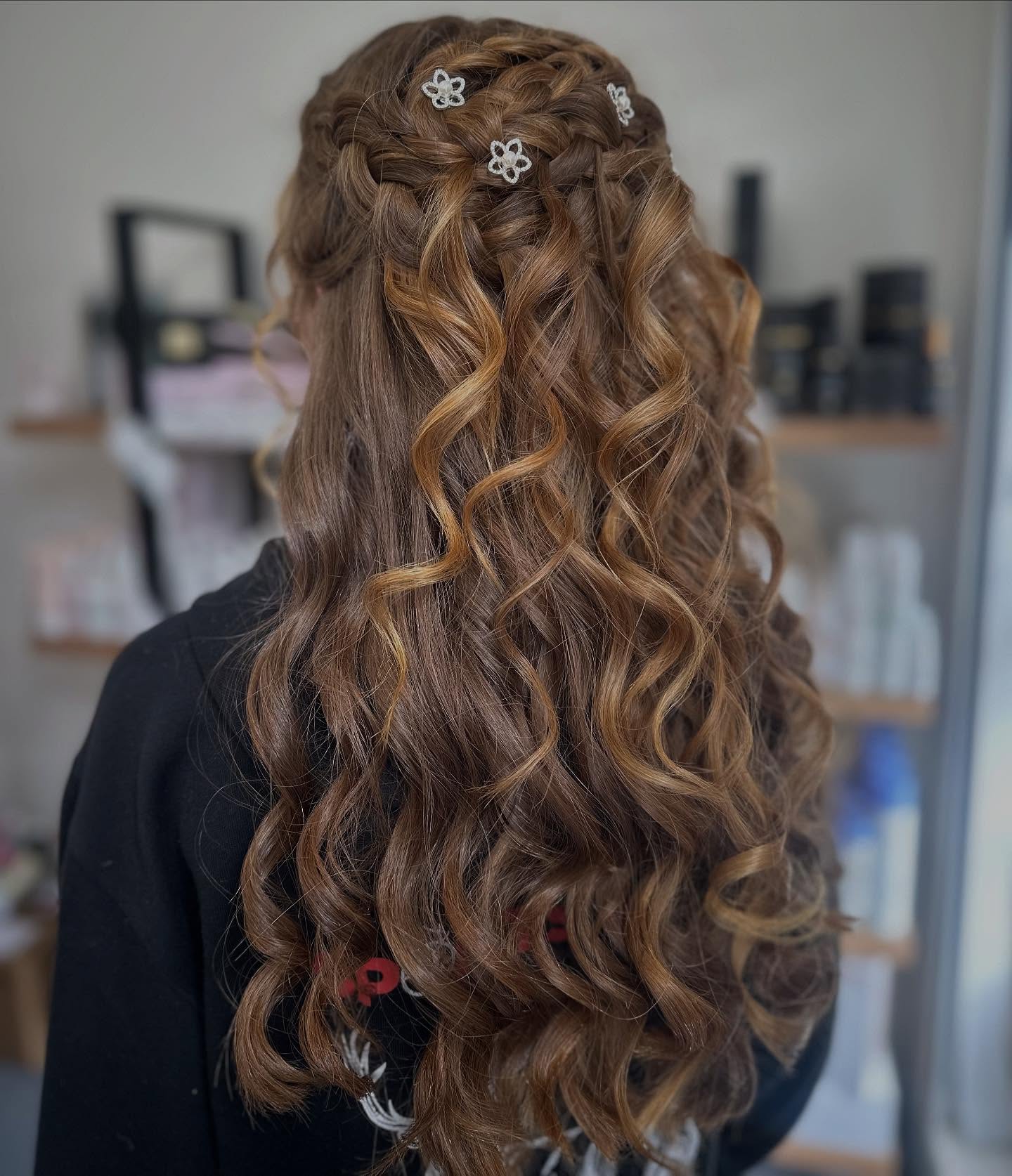 Braided half-up formal hairstyling by Kendra & Krew Hair, Longford Tasmania